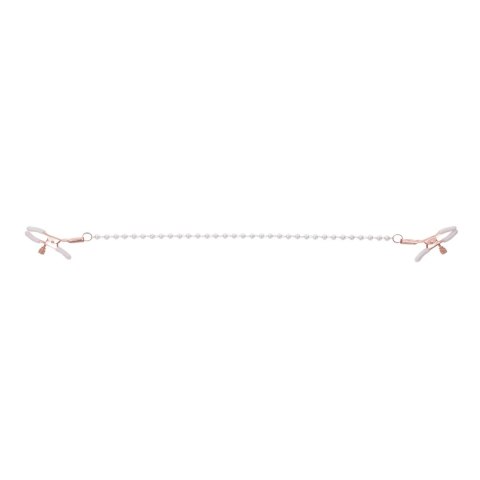 Sportsheets S&M Peaches 'n CreaMe Pearl - Regulowane klamry z perłami, kremowe