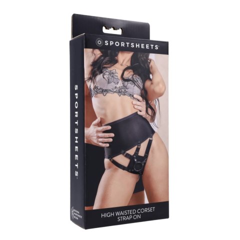 Sportsheets Gorsetowa Uprząż Strap-On Czarna, Regulowana, O-Ring