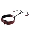Sportsheets Saffron Collar regulowana obroża z łańcuszkiem czerwono-czarna