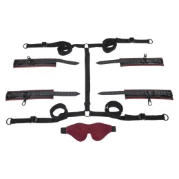 Sportsheets Under The Bed Set Czerwono-Czarny Regulowane Mankiety