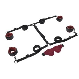 Sportsheets Under The Bed Set Czerwono-Czarny Regulowane Mankiety