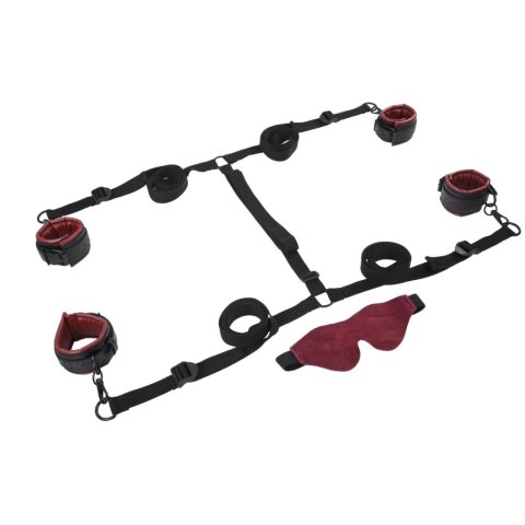 Sportsheets Under The Bed Set Czerwono-Czarny Regulowane Mankiety