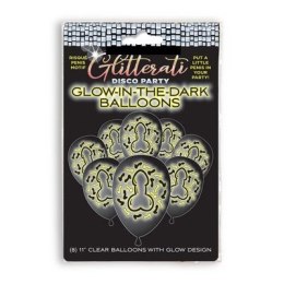 Little Genie Glitterati balony świecące w ciemności 8 szt. 28 cm
