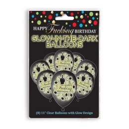 Little Genie Happy Birthday balony świecące LED zestaw 8 sztuk
