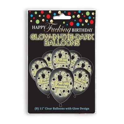 Little Genie Happy Birthday balony świecące LED zestaw 8 sztuk