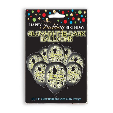 Little Genie Happy Birthday balony świecące LED zestaw 8 sztuk