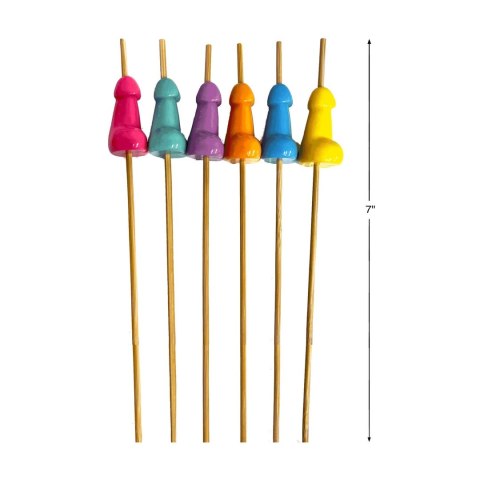 Little Genie Super Fun Picks zestaw 6 bambusowych dekoracyjnych szpikulcow