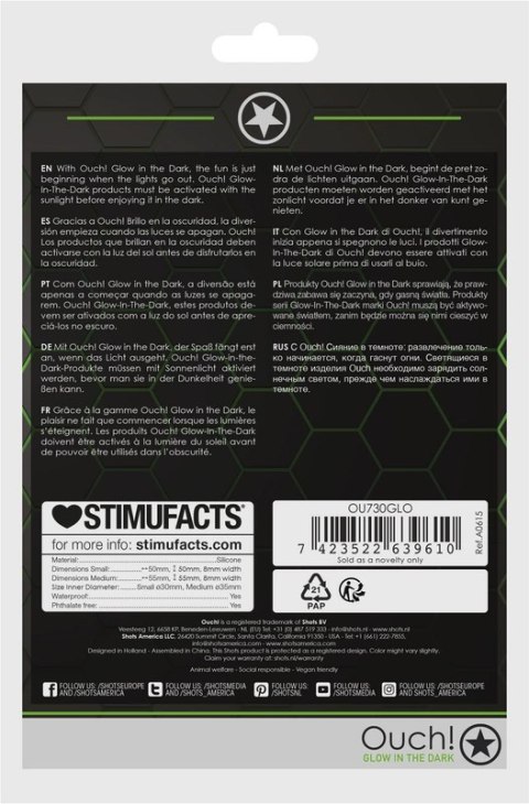 Ouch! Glow in the Dark - pasek kulkowy świecący, regulowany, zielony