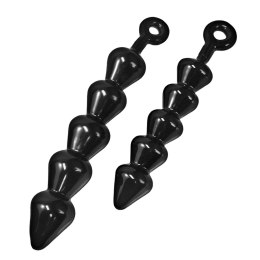 XR Brands Anal Links Black XL - anatomiczne koraliki intymne TPE