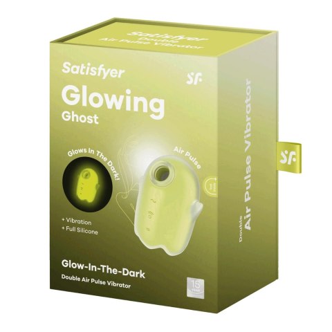 Satisfyer Glowing Ghost - wibrator pulsacyjny LED, silikon, fioletowy