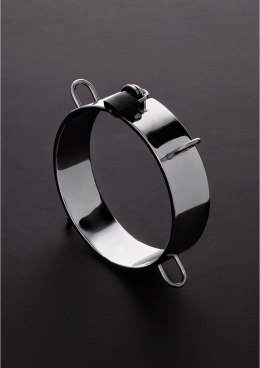 Steel Power Tools stalowa obroża z 4 D-ringami regulowana, srebrna