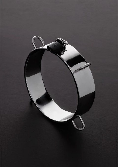 Steel Power Tools stalowa obroża z 4 D-ringami regulowana, srebrna