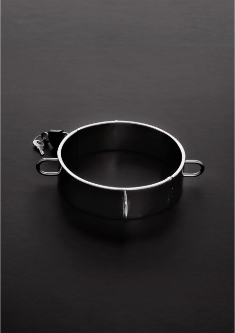 Steel Power Tools stalowa obroża z 4 D-ringami regulowana, srebrna