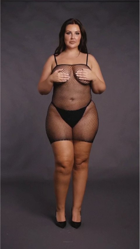 Le Desir sukienka siateczkowa na ramiączkach XL-4XL czarna