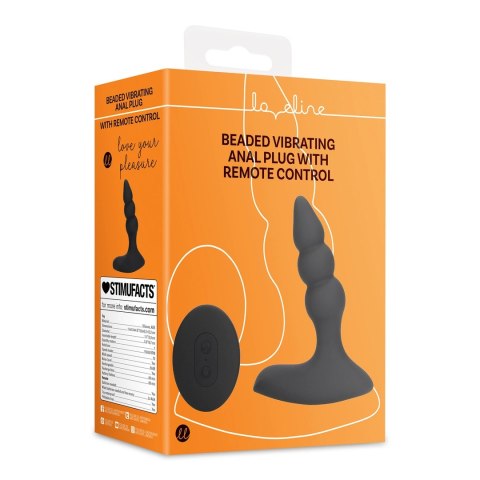 Loveline Plug z Wibracją i Pilotem, Licorice Black, anatomiczny kształt