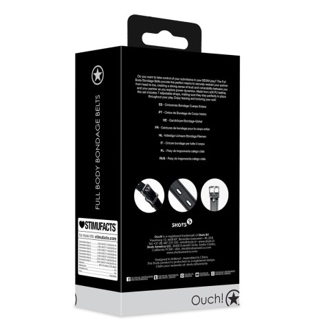 Ouch! by Shots - Kompletny zestaw pasow do krępowania ciała, regulowane