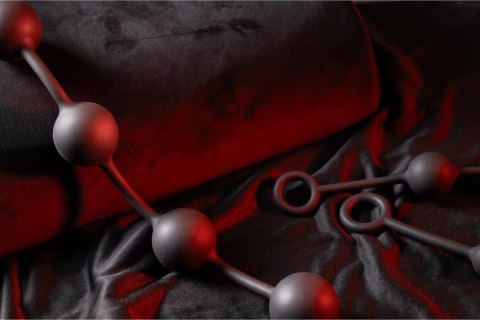 Ouch! by Shots Korek silikonowy średni, pierścień, 4 kulki, czarny