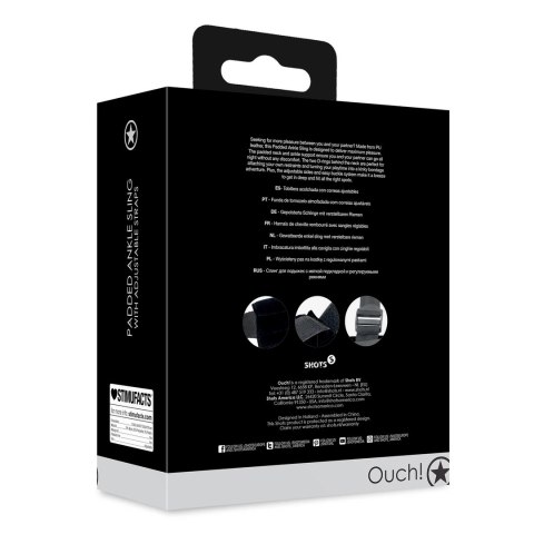 Shots Ouch! Padded Ankle Sling z regulacją i miękkim wykończeniem, czarny