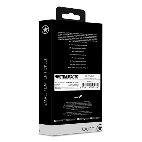 Shots Ouch! Small Feather Tickler - lekkie piorko dekoracyjne czarne