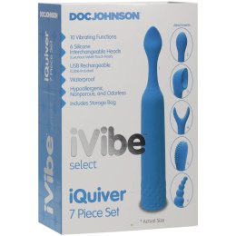 Doc Johnson iVibe Select iQuiver - wibrator z 6 wymiennymi głowicami, czerwony