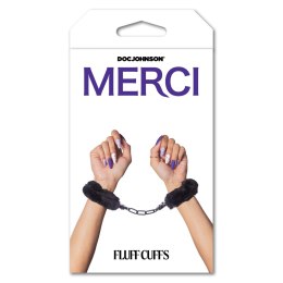 Doc Johnson kajdanki metalowe z miękkim futrzanym wykończeniem czarne