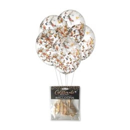 Little Genie Glitterati - Balony z konfetti metalicznym 5 szt. 11 cali