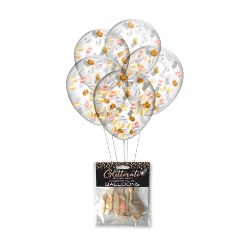 Little Genie Glitterati Boobie - Balony z konfetti 5 szt. 28 cm