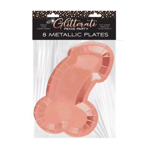 Little Genie zestaw 8 talerzy dekoracyjnych rożowe złoto 18 cm