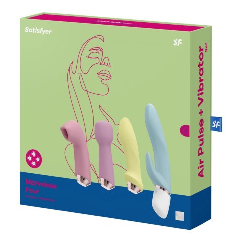 Satisfyer Marvelous Four - zestaw multifunkcyjny 4w1 z wymiennymi głowicami