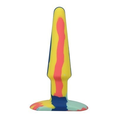 Doc Johnson A-Play Groovy silikonowy korek analny 12cm wielokolorowy