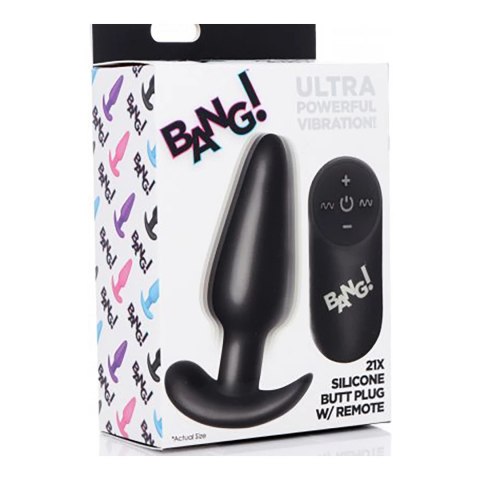 XR Brands Smooth Silicone Plug z pilotem, wodoodporny, 21 trybow