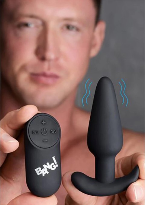 XR Brands Smooth Silicone Plug z pilotem, wodoodporny, 21 trybow