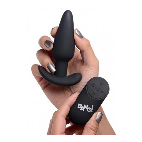XR Brands Smooth Silicone Plug z pilotem, wodoodporny, 21 trybow