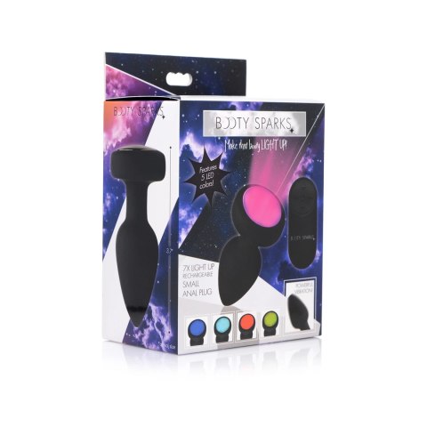 XR Brands silikonowy korek LED średni z pilotem i 7 trybami wibracji