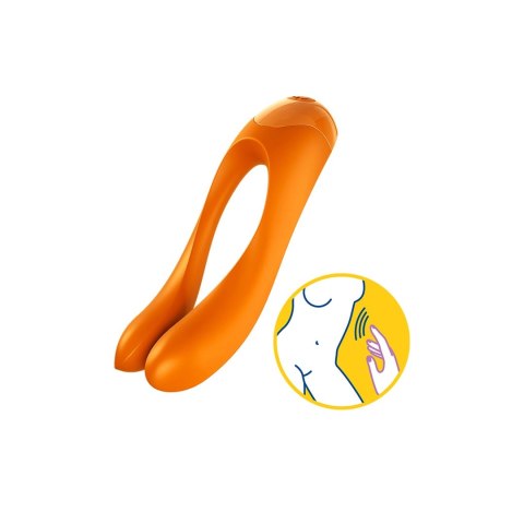 Satisfyer Candy Cane - Mini wibrator na palec czarny, kompaktowy