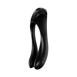 Satisfyer Candy Cane mini - kompaktowy model na palec czarno-pomarańczowy