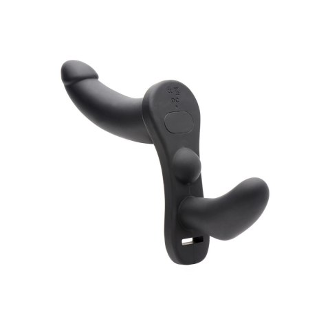 XR Brands Double Take uprząż z podwojnym systemem wibracji i pilotem