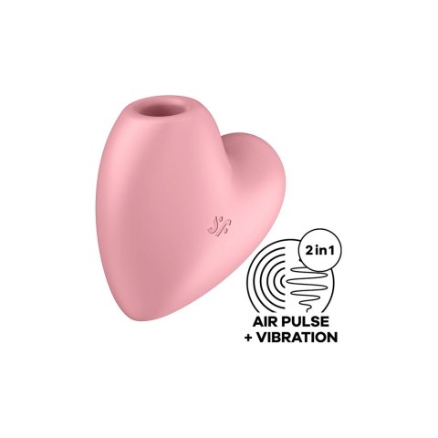 Satisfyer Cutie Heart - Podwojny wibrator pulsacyjny, silikon, rożowy