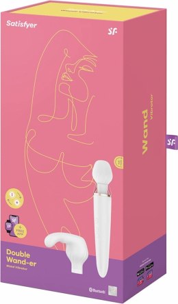 Satisfyer Double Wand-er Woman Masażer z wymiennymi nasadkami, biały