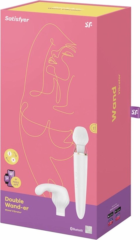 Satisfyer Double Wand-er Woman Masażer z wymiennymi nasadkami, biały