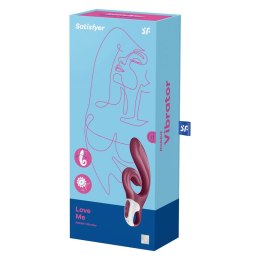 Satisfyer Love Me - podwojny stymulator z elastycznym uchwytem, fioletowy