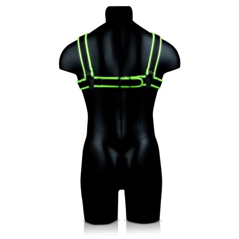 Ouch! Glow in the Dark szelki na klatkę piersiową S/M świecące zielone