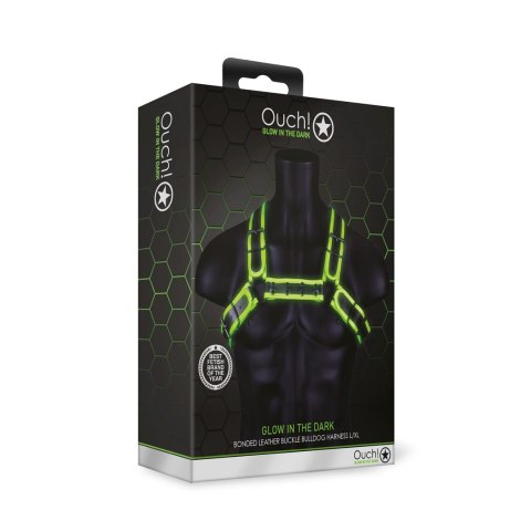 Ouch! Glow in the Dark szelki z klamrą L/XL fluorescencyjne