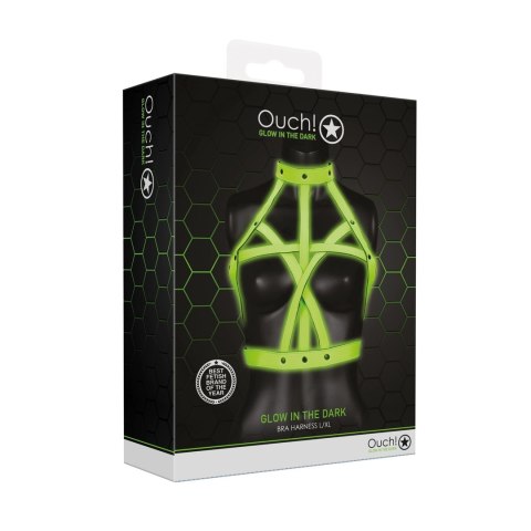 Ouch! Glow in the Dark uprząż biustonosza L/XL, fluorescencyjna