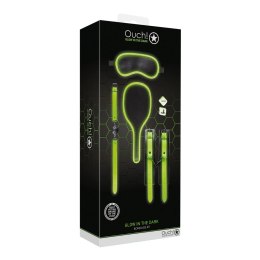 Ouch! Glow in the Dark zestaw do bondage świecący, 5 elementow