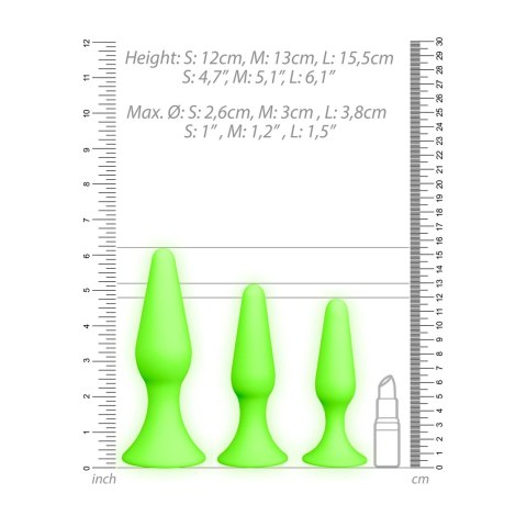 Ouch! Glow in the Dark - zestaw świecących w ciemności zatyczek, zielone