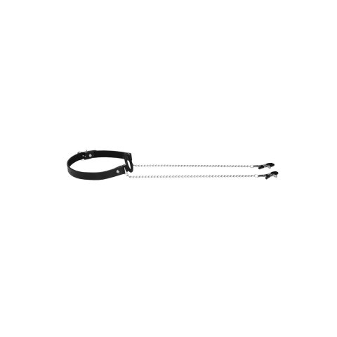Ouch! O-Ring Ball Gag silikonowy z regulacją i łańcuszkami 35 cm