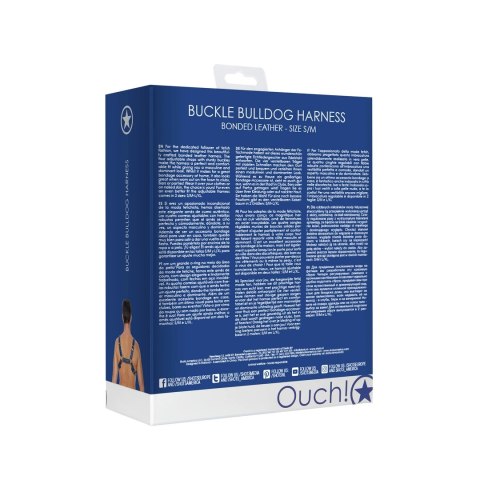 Ouch! Uprząż Skorzana z Regulowanymi Klamrami S/M Czarna