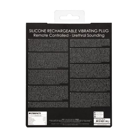 Ouch! Wibrująca wtyczka silikonowa z pilotem USB 13,5 cm czarna