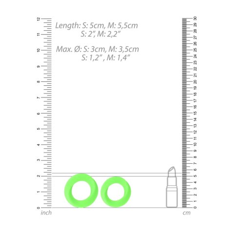 Ouch! Zestaw pierścieni elastycznych świecących w ciemności 2 sztuki